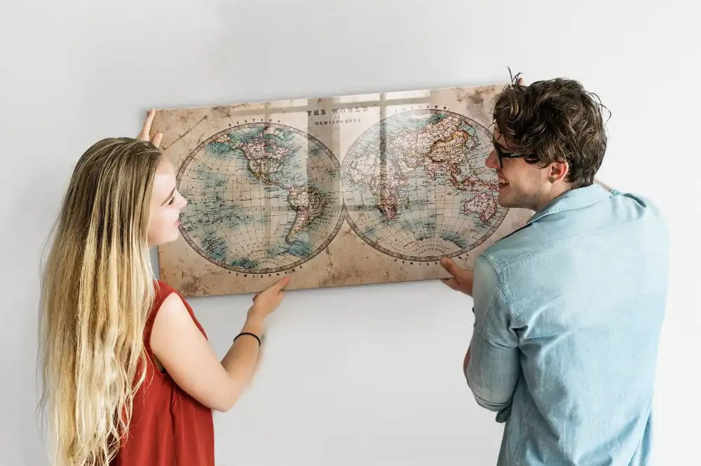Tableau magnétique éducatif carte du monde