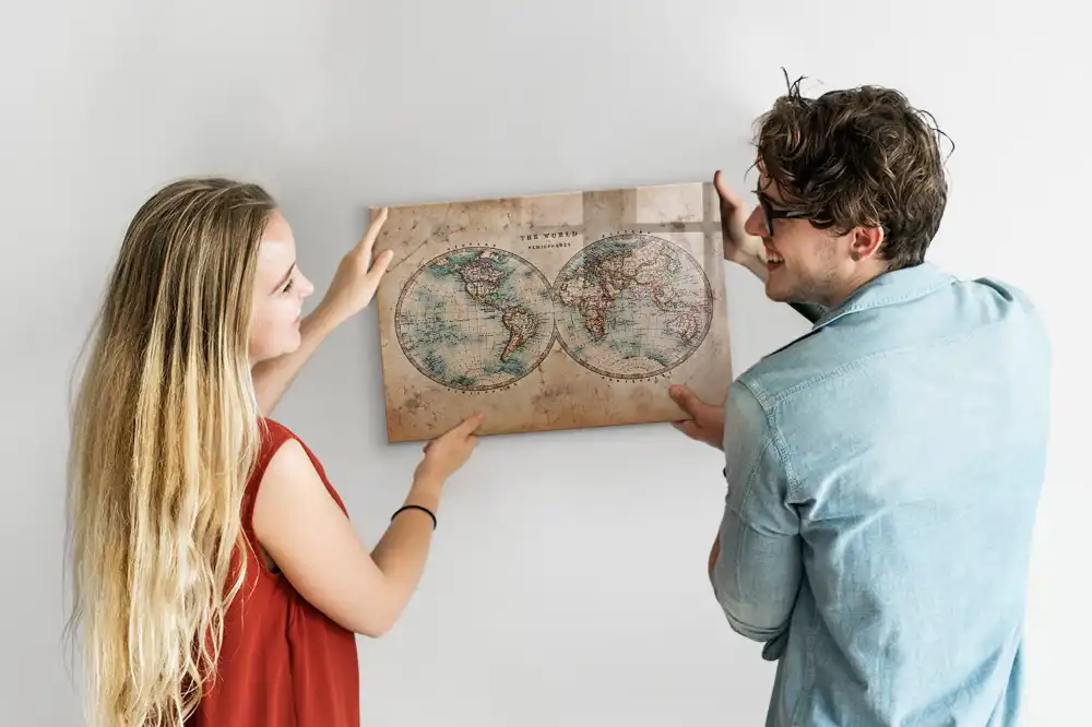 Tableau magnétique éducatif carte du monde