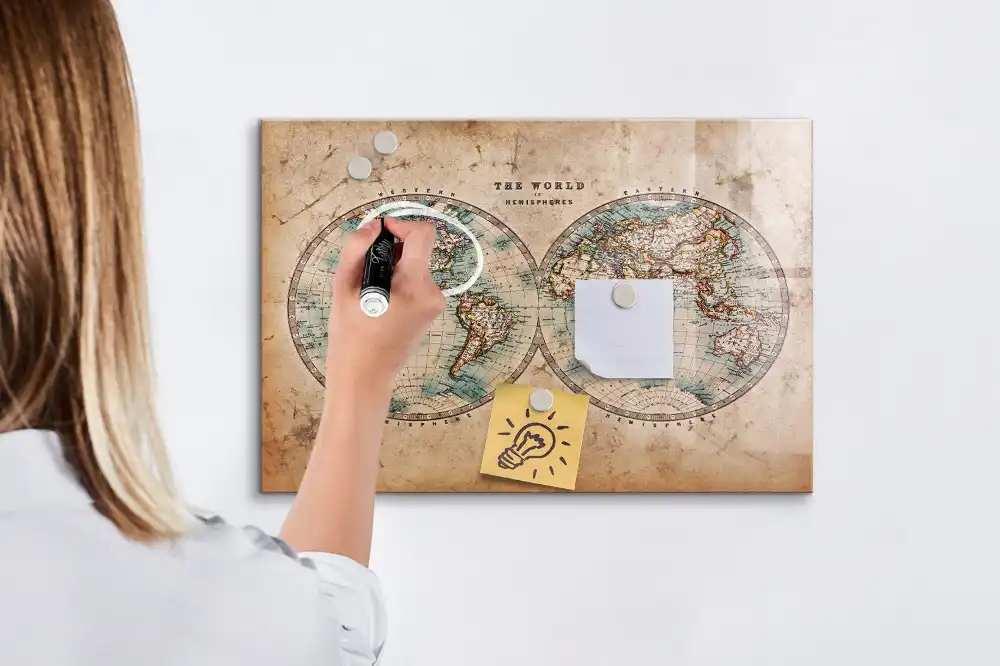 Tableau magnétique éducatif carte du monde