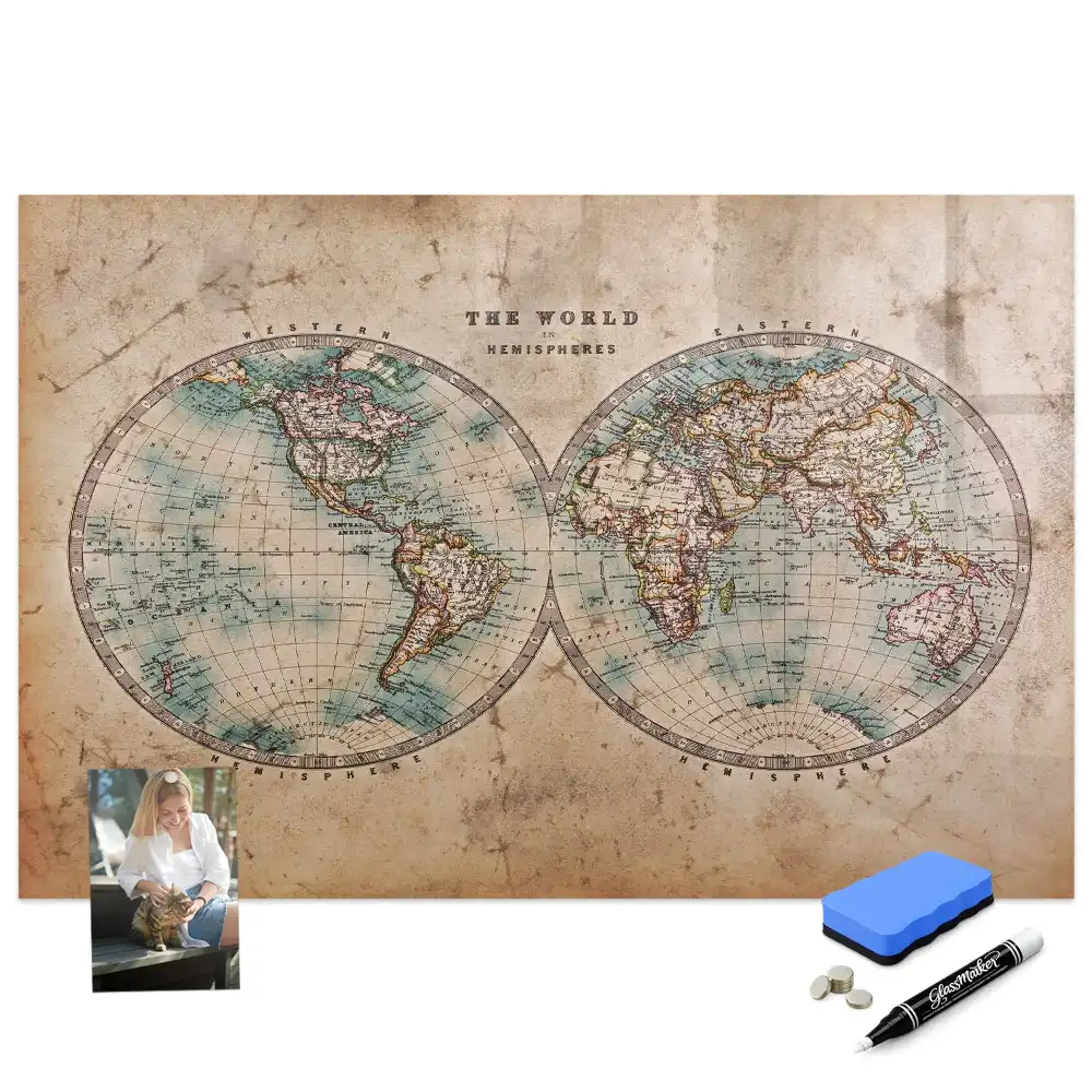 Tableau magnétique éducatif carte du monde