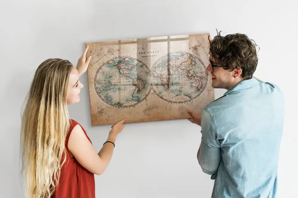 Tableau magnétique éducatif carte du monde