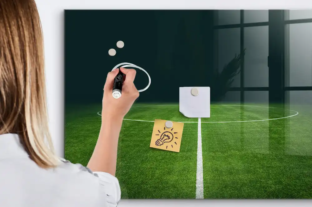 Tableau magnétique de tactique avec feutre pour terrain de football