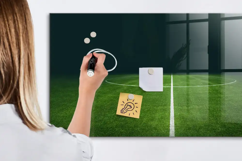 Tableau magnétique de tactique avec feutre pour terrain de football