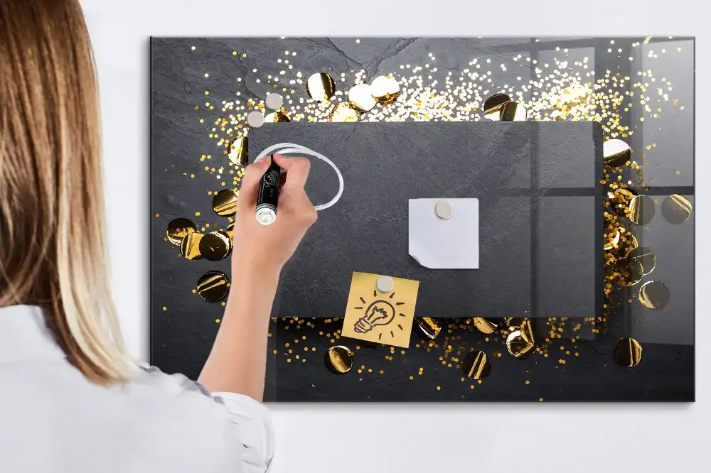 Tableau blanc magnétique effaçable à sec à particules brillantes