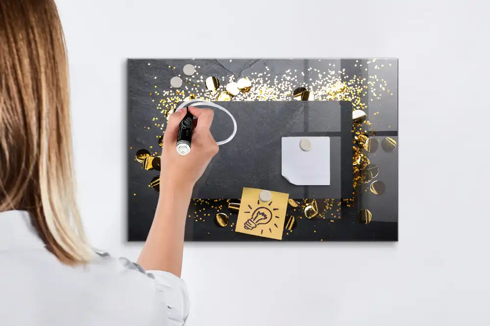 Tableau blanc magnétique effaçable à sec à particules brillantes