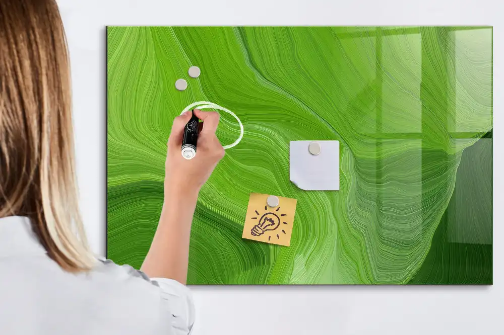 Tableau magnétique moderne avec feutre et motif de vague