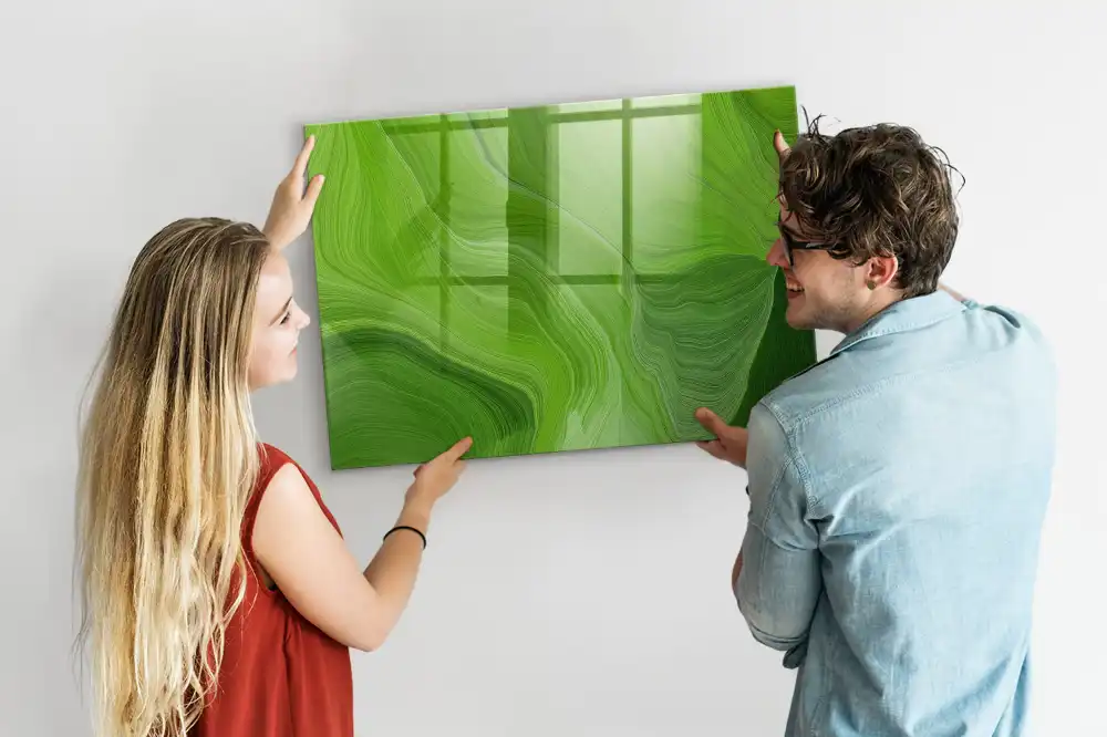 Tableau magnétique moderne avec feutre et motif de vague
