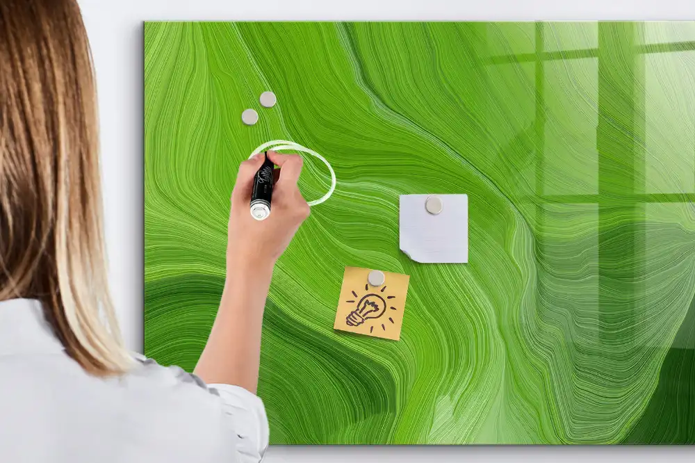 Tableau magnétique moderne avec feutre et motif de vague