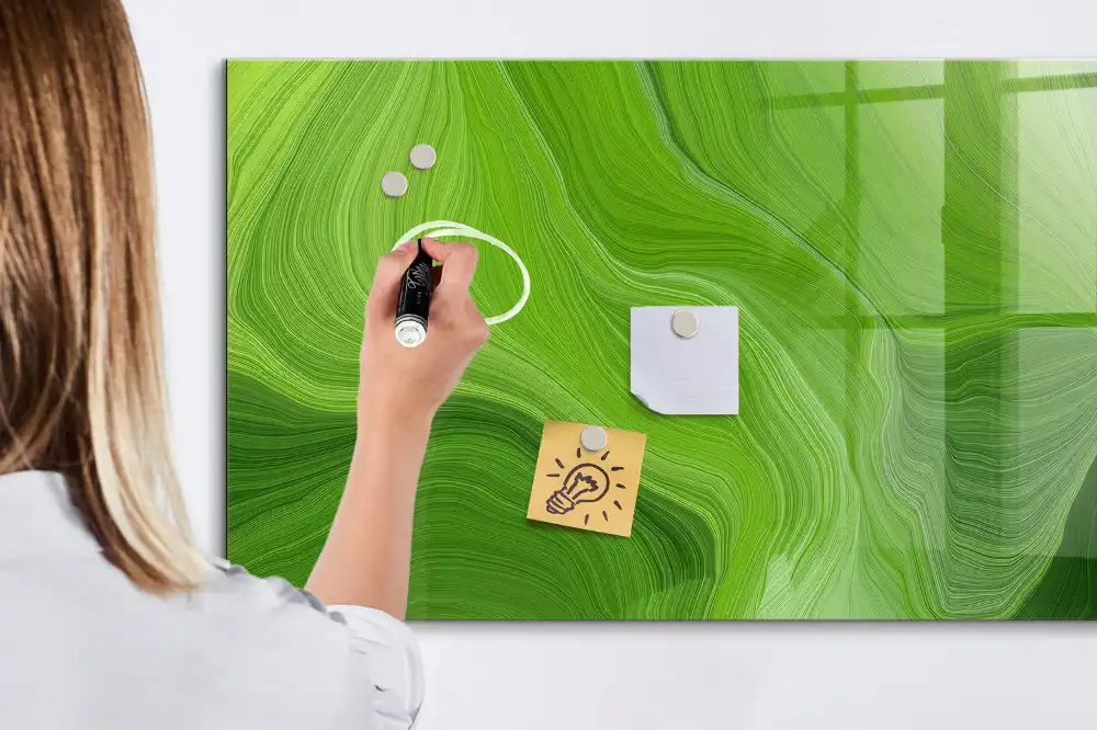 Tableau magnétique moderne avec feutre et motif de vague