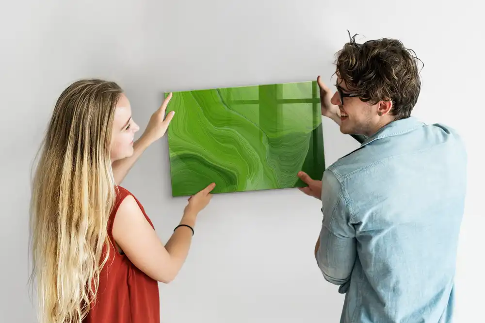 Tableau magnétique moderne avec feutre et motif de vague