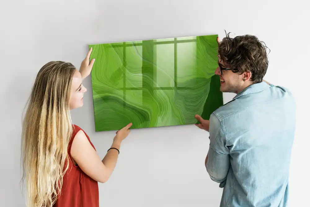 Tableau magnétique moderne avec feutre et motif de vague