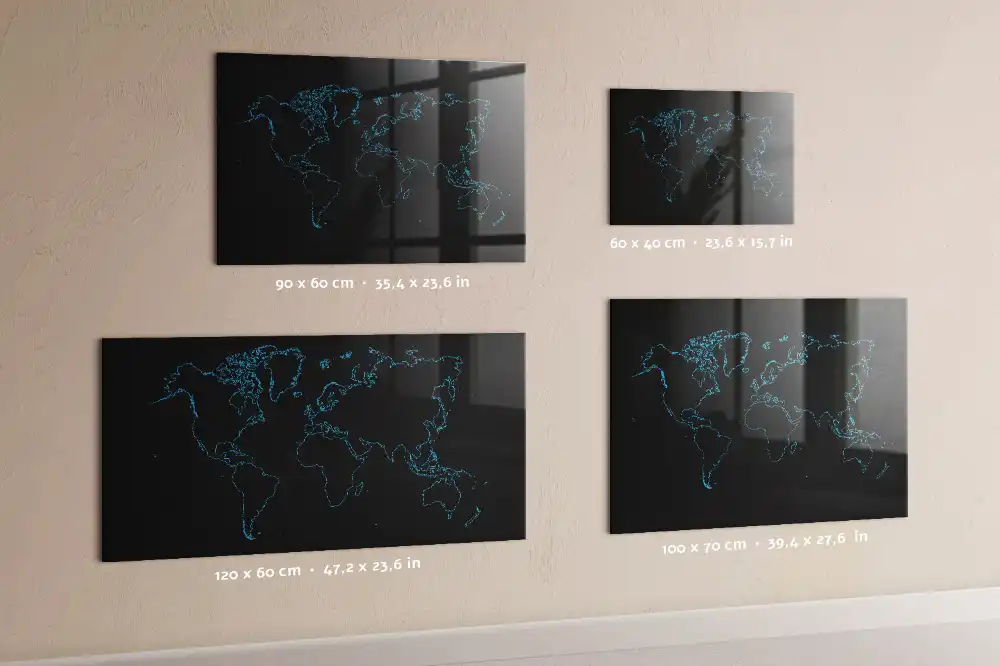Tableau magnétique carte du monde avec feutre