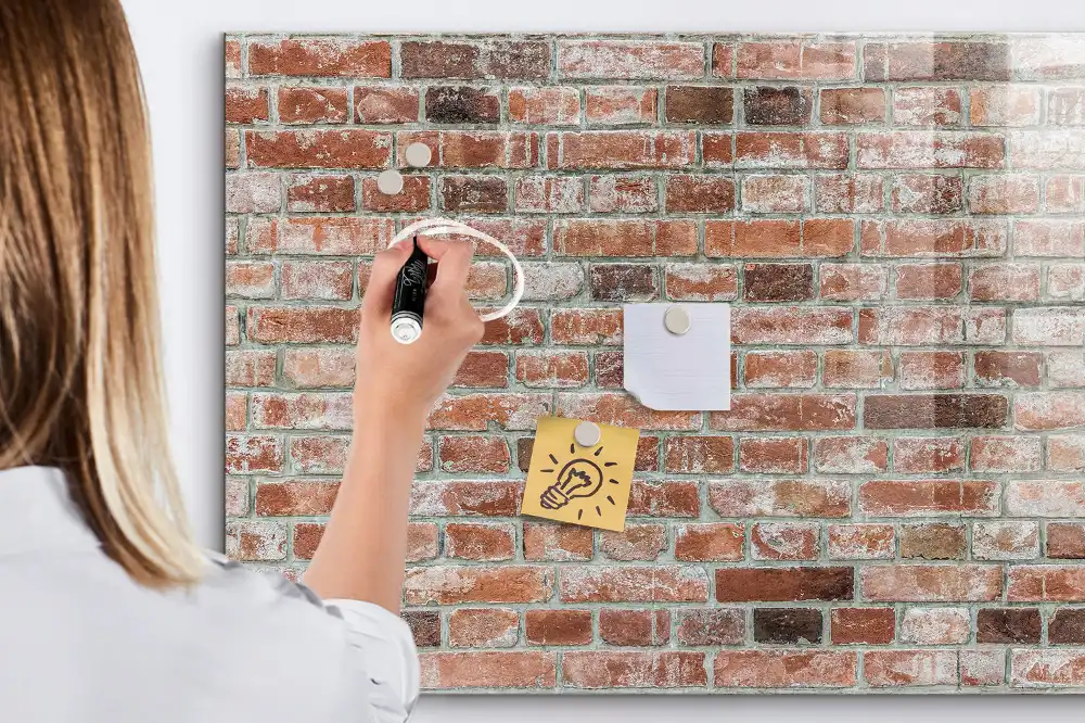 Tableau magnétique pour dessin motif mur de briques