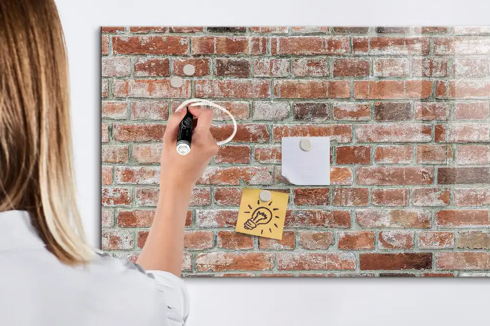 Tableau magnétique pour dessin motif mur de briques