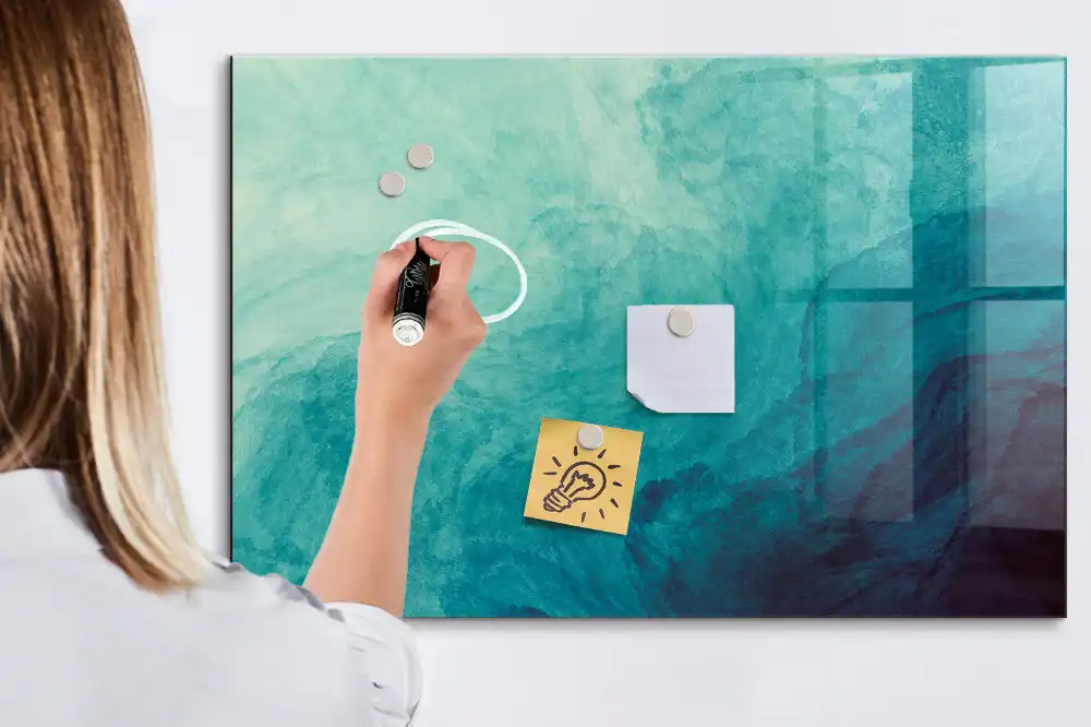 Tableau blanc magnétique effaçable à sec motif profondeur abstraite