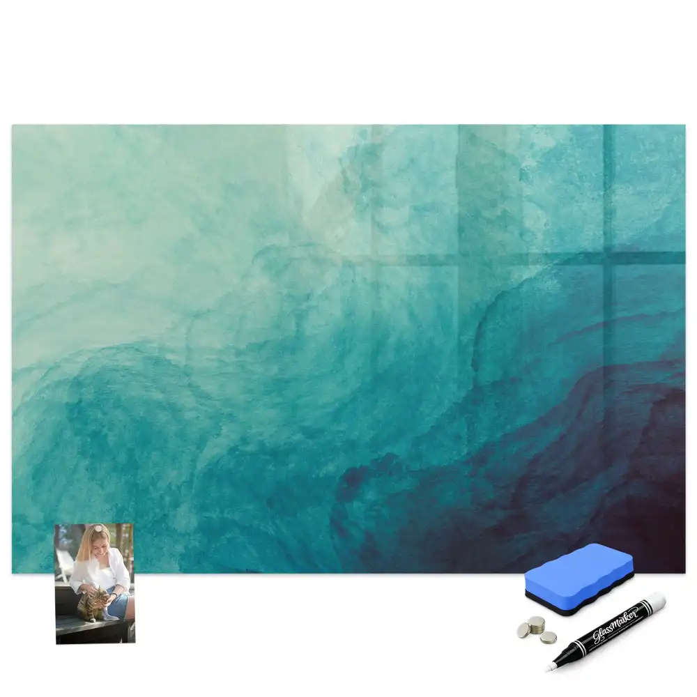 Tableau blanc magnétique effaçable à sec motif profondeur abstraite