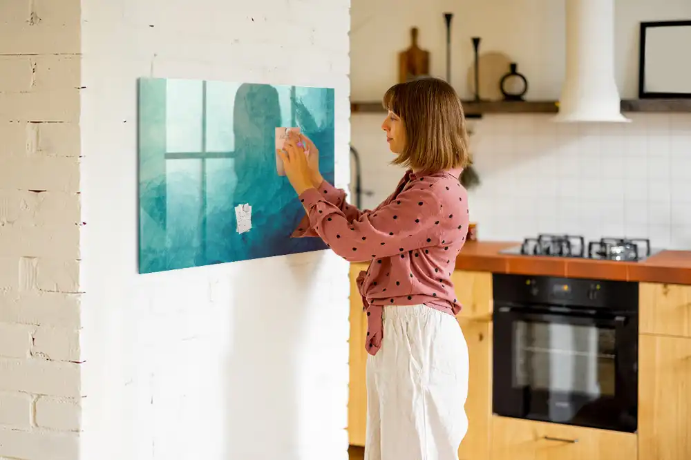 Tableau blanc magnétique effaçable à sec motif profondeur abstraite