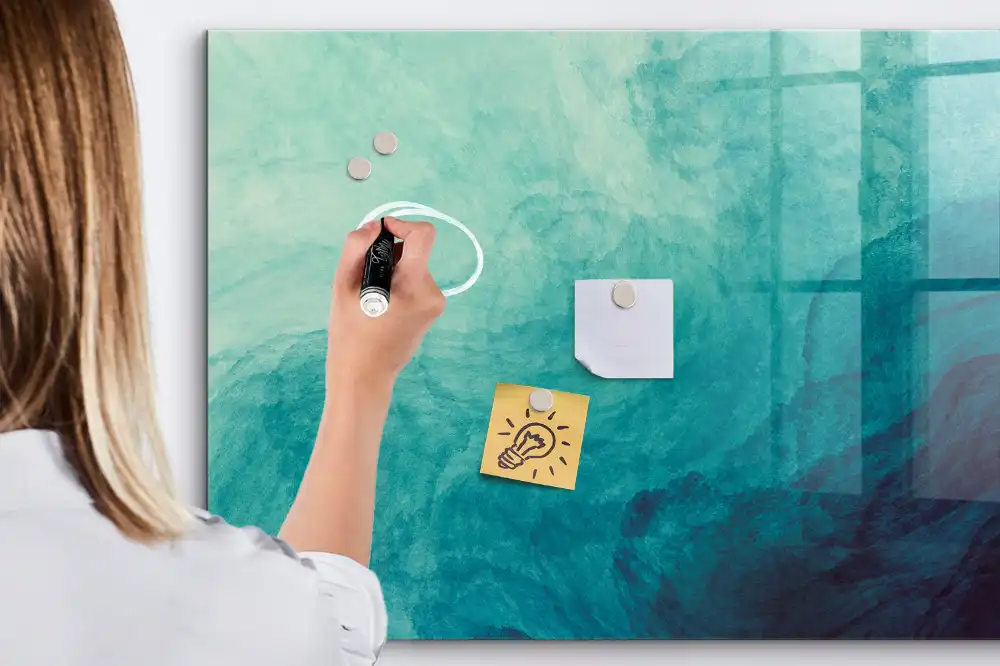 Tableau blanc magnétique effaçable à sec motif profondeur abstraite