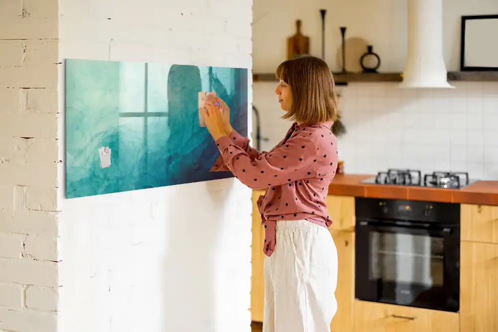 Tableau blanc magnétique effaçable à sec motif profondeur abstraite