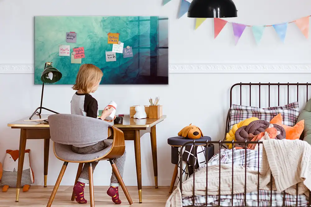 Tableau blanc magnétique effaçable à sec motif profondeur abstraite
