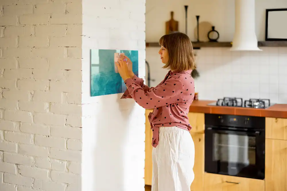 Tableau blanc magnétique effaçable à sec motif profondeur abstraite
