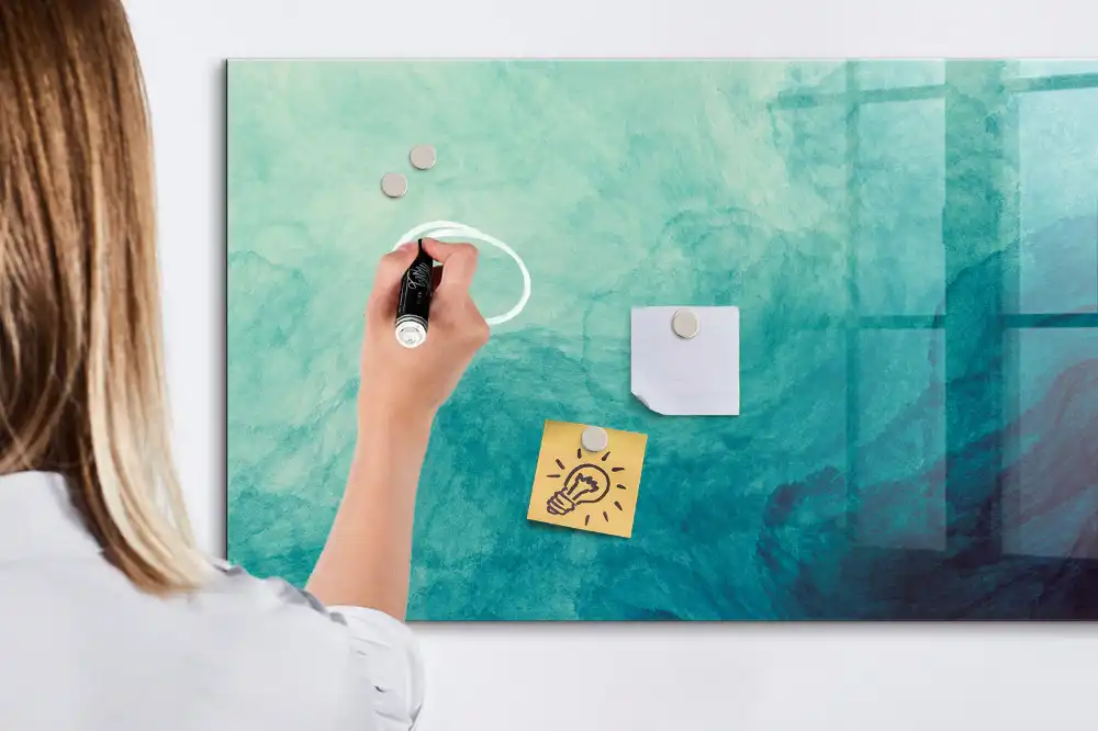 Tableau blanc magnétique effaçable à sec motif profondeur abstraite