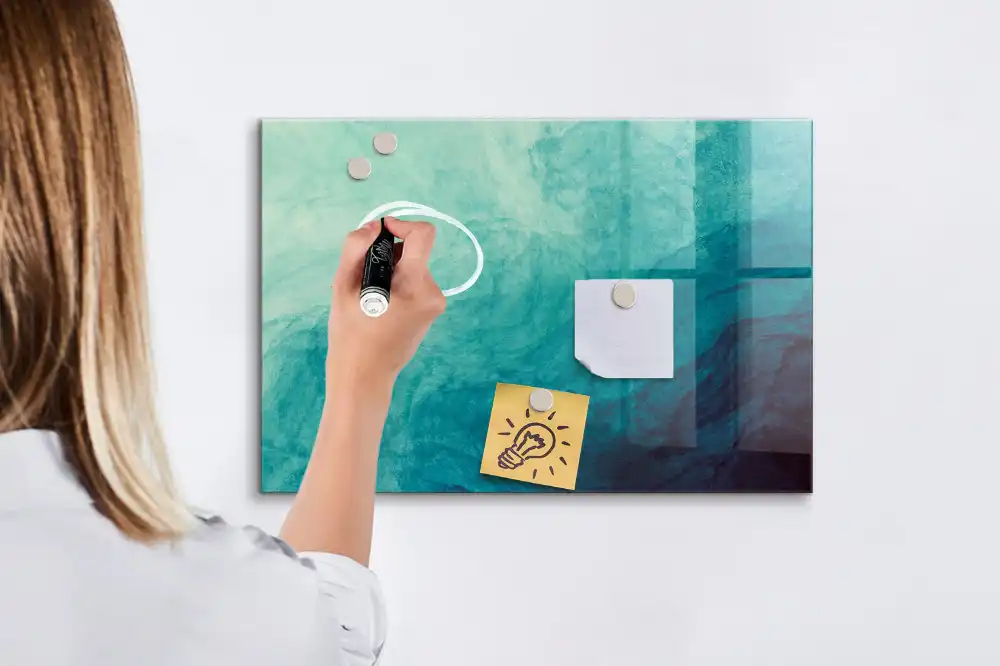 Tableau blanc magnétique effaçable à sec motif profondeur abstraite