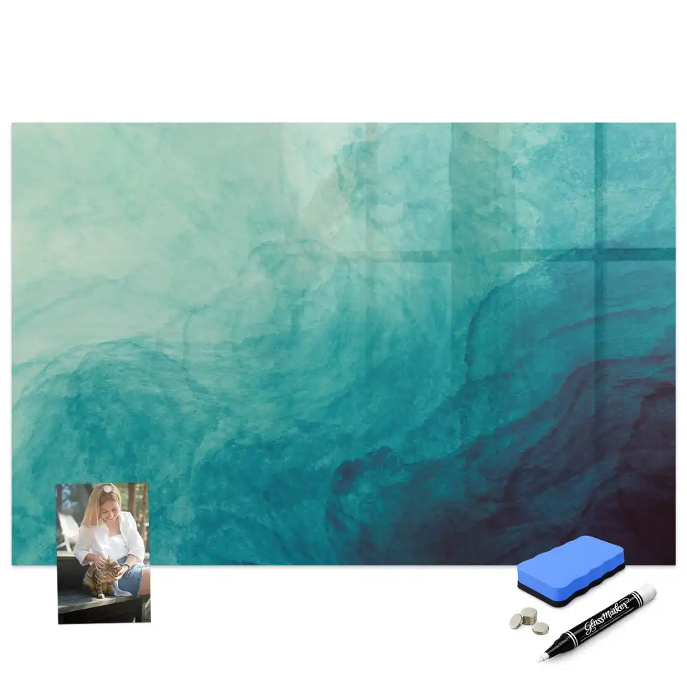Tableau blanc magnétique effaçable à sec motif profondeur abstraite