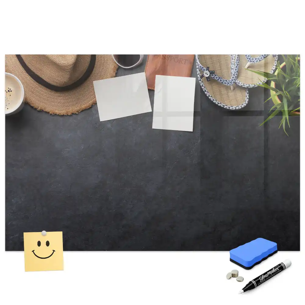 Tableau magnétique pour enfants avec feutre motif vacances