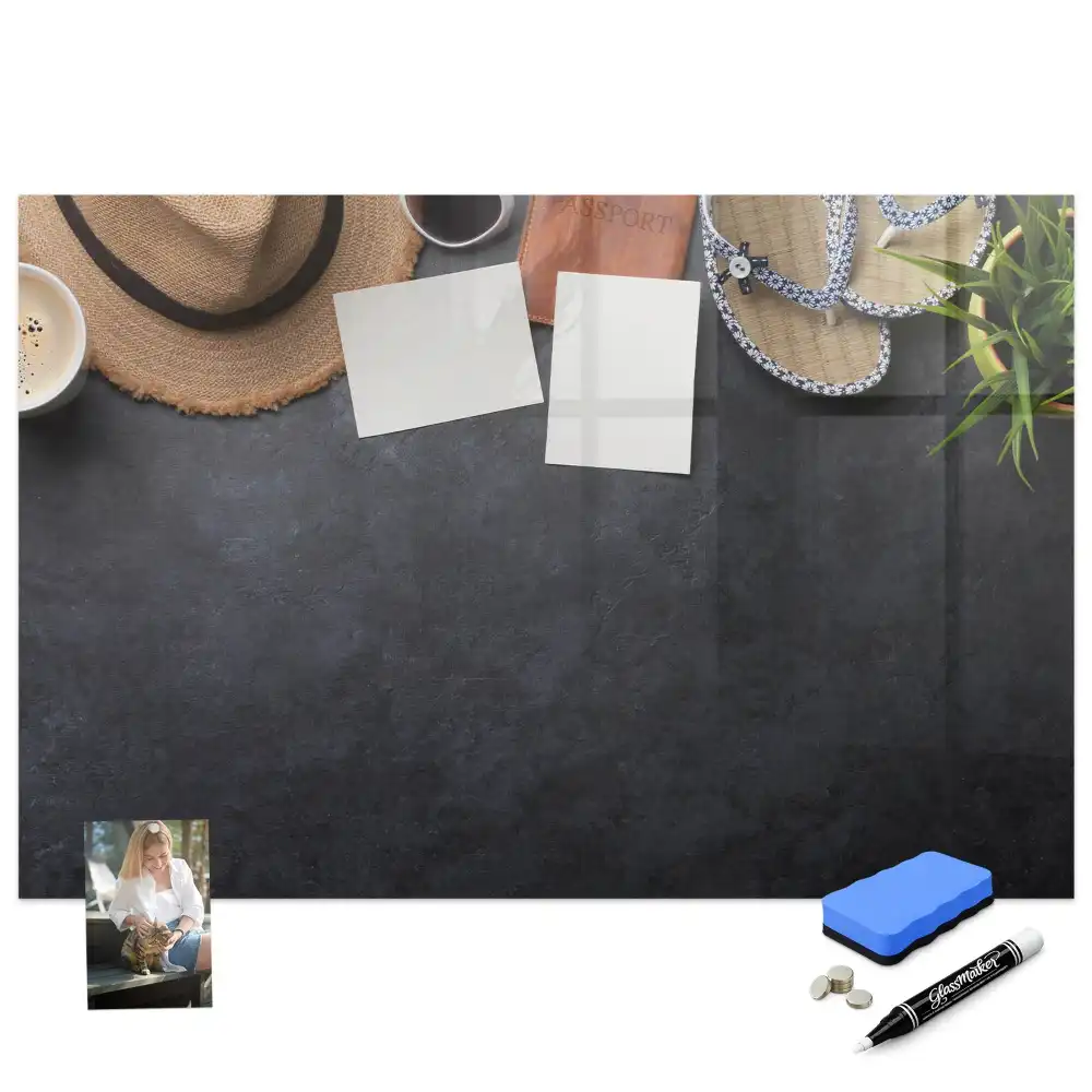 Tableau magnétique pour enfants avec feutre motif vacances