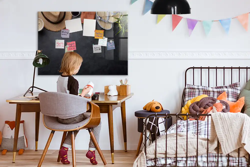 Tableau magnétique pour enfants avec feutre motif vacances