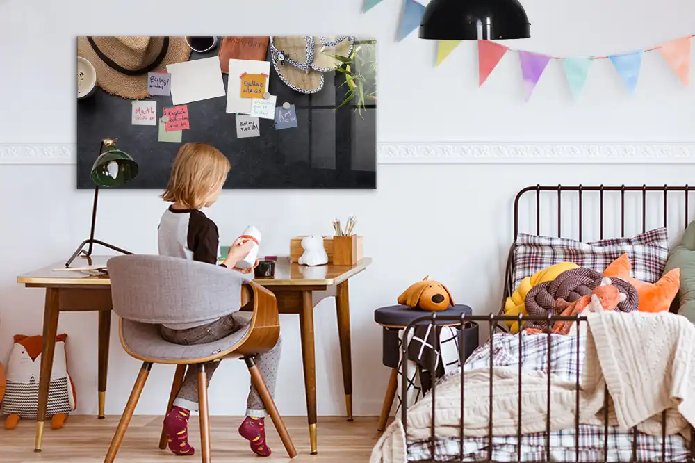 Tableau magnétique pour enfants avec feutre motif vacances