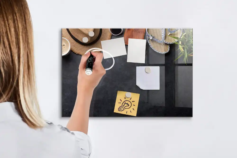 Tableau magnétique pour enfants avec feutre motif vacances
