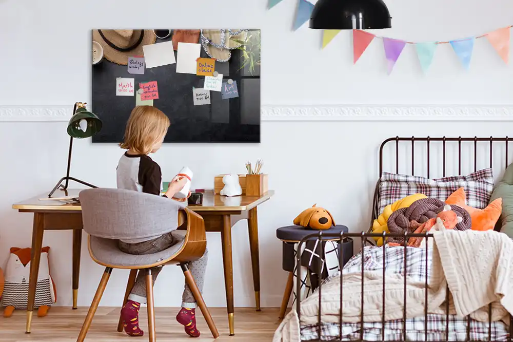 Tableau magnétique pour enfants avec feutre motif vacances