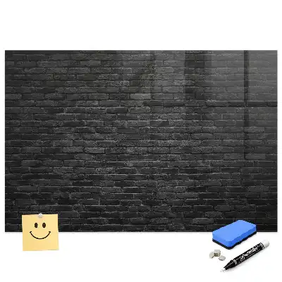Tableau magnétique avec feutre motif mur de briques sombres