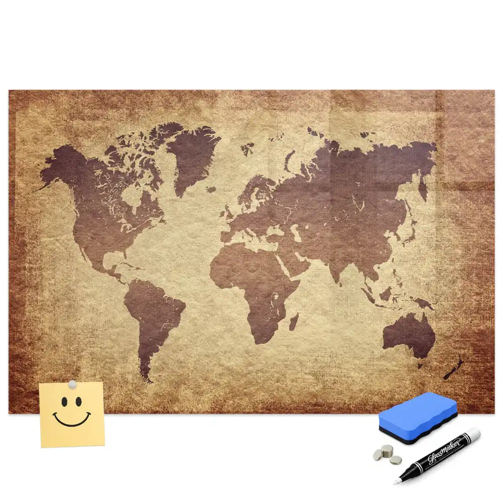 Tableau magnétique carte du monde classique à dessiner