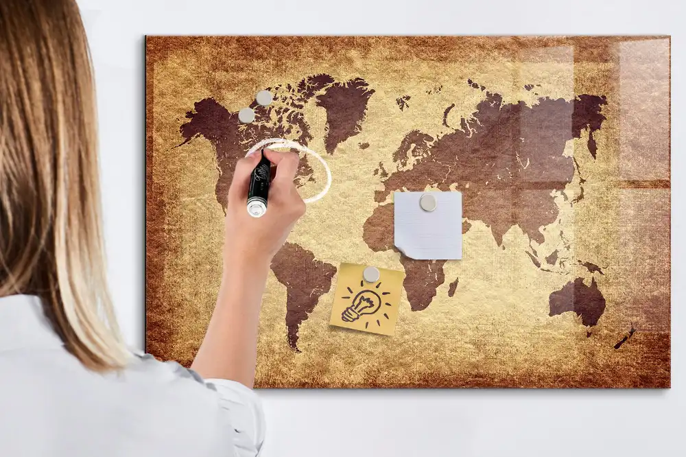 Tableau magnétique carte du monde classique à dessiner
