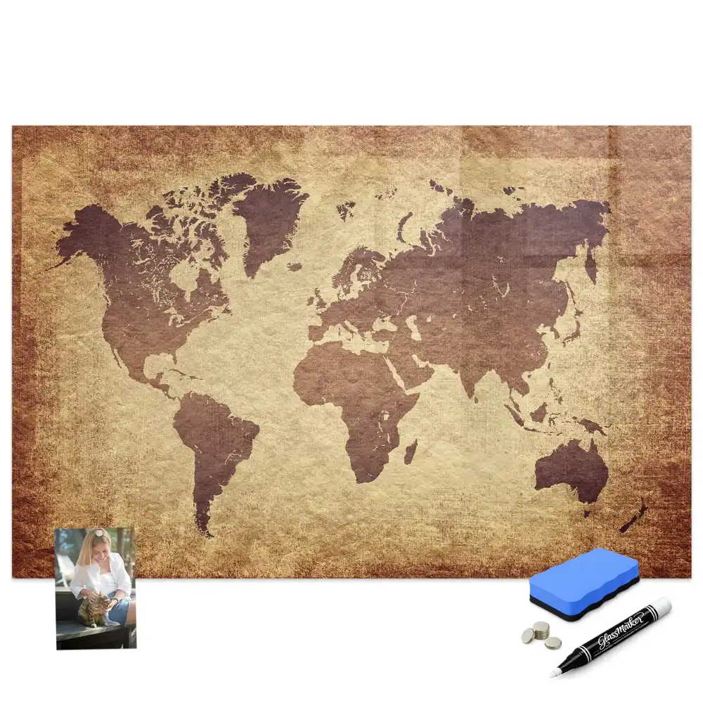 Tableau magnétique carte du monde classique à dessiner