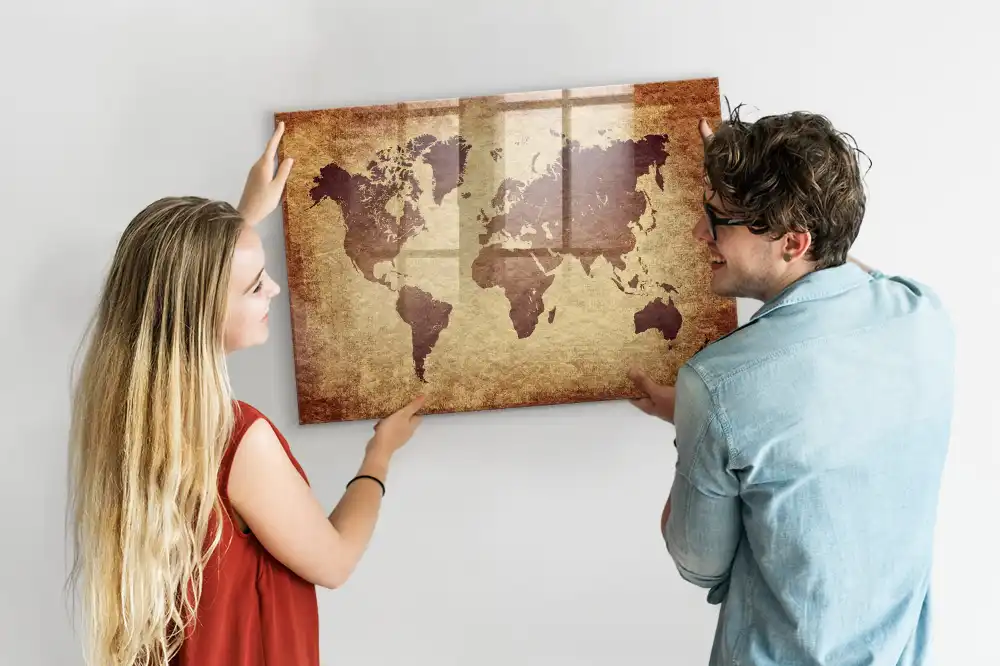 Tableau magnétique carte du monde classique à dessiner