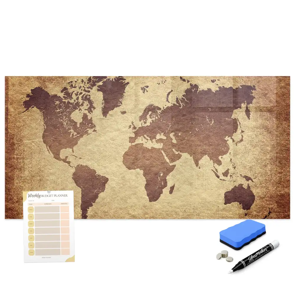 Tableau magnétique carte du monde classique à dessiner
