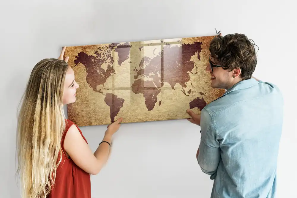 Tableau magnétique carte du monde classique à dessiner