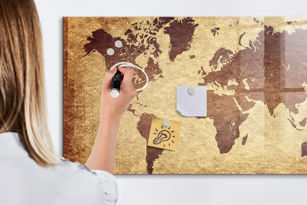 Tableau magnétique carte du monde classique à dessiner