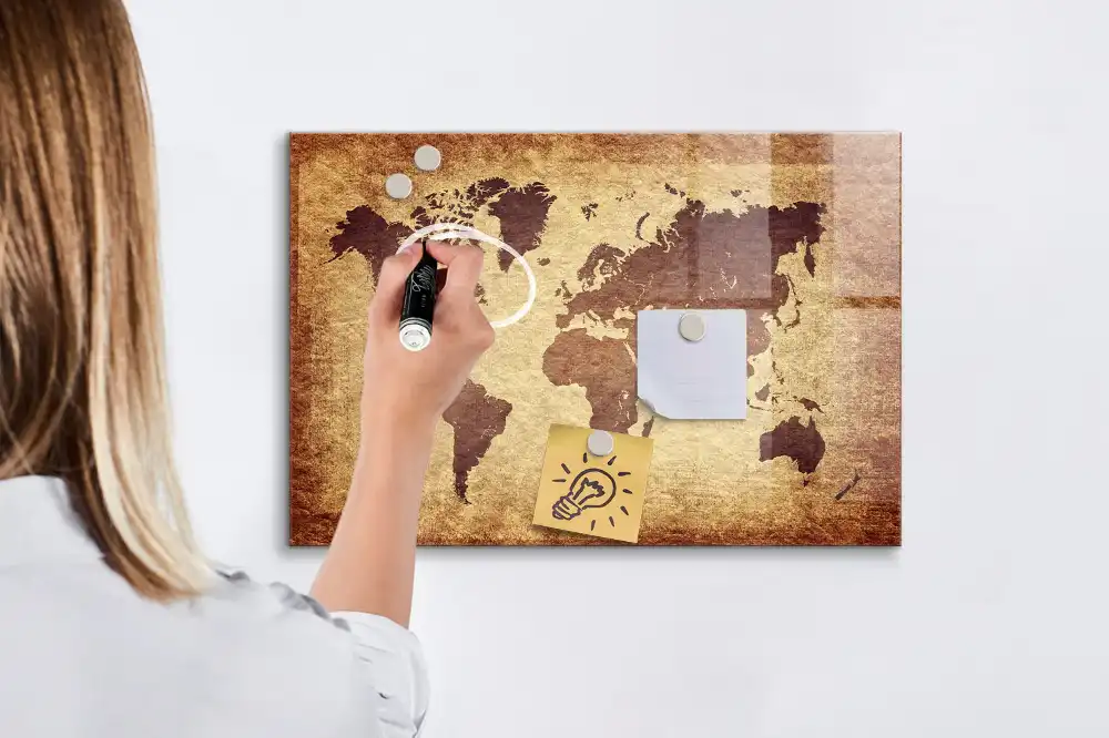 Tableau magnétique carte du monde classique à dessiner