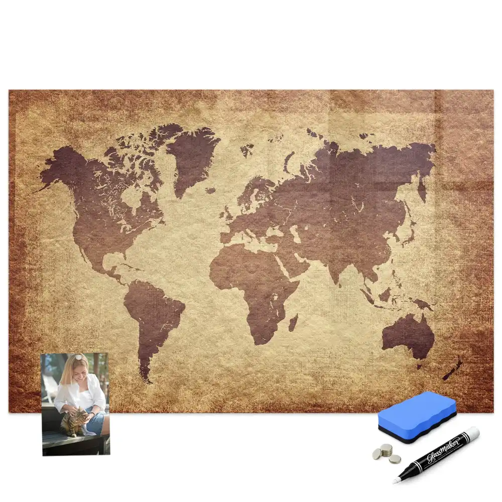 Tableau magnétique carte du monde classique à dessiner