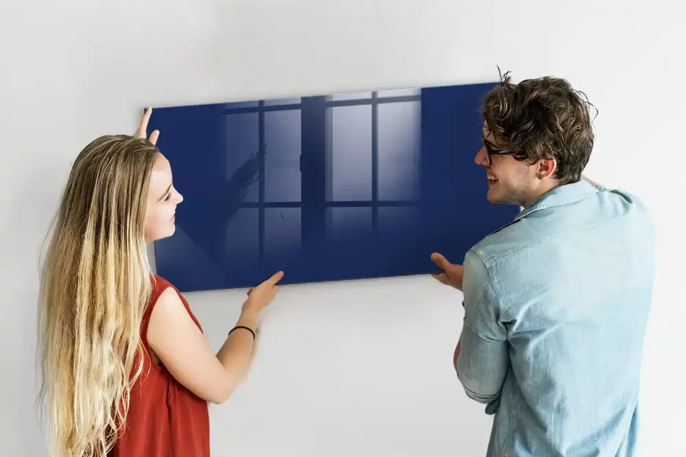 Tableau magnétique bleu marine avec feutre