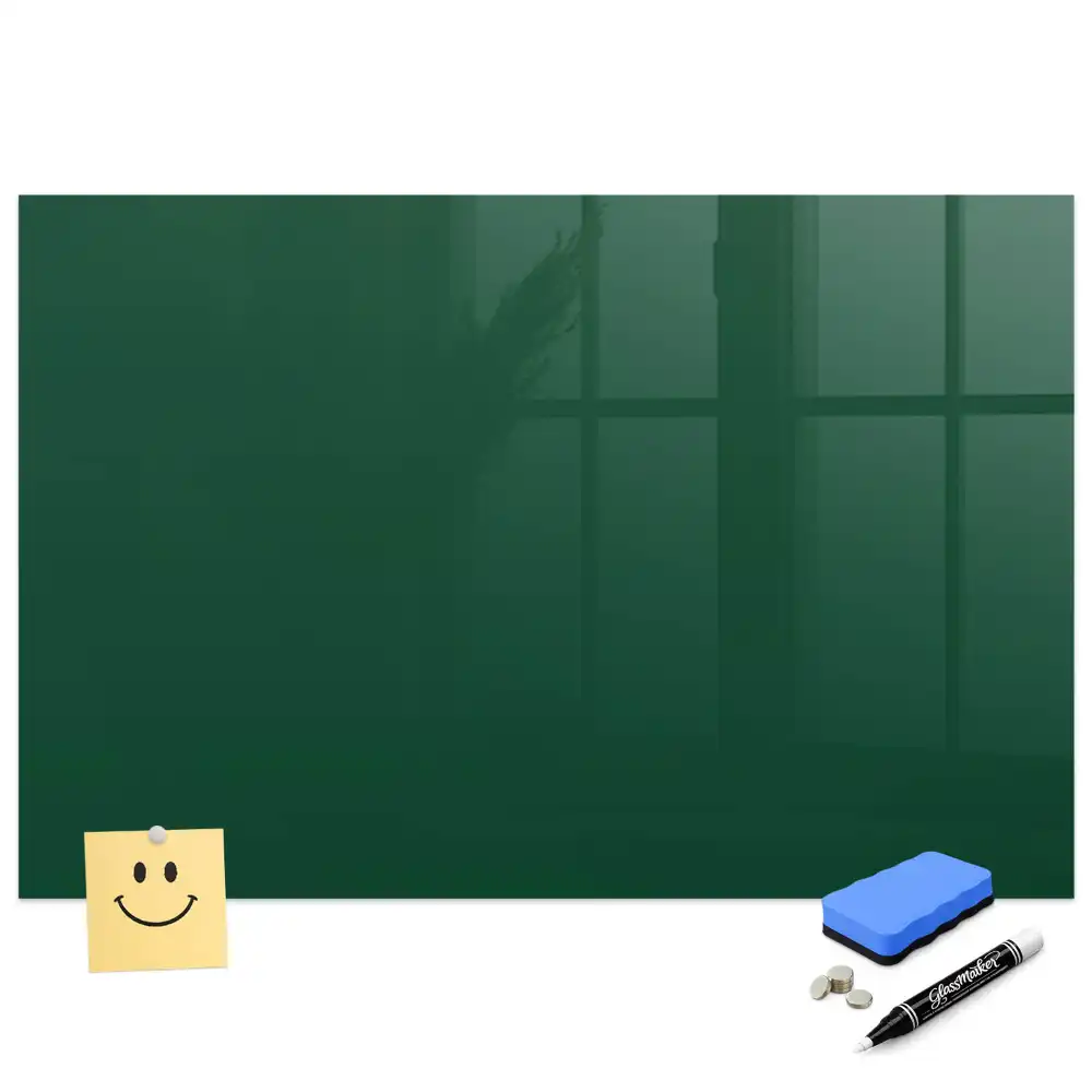 Tableau blanc magnétique effaçable à sec vert bouteille