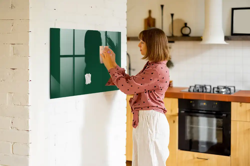 Tableau blanc magnétique effaçable à sec vert bouteille