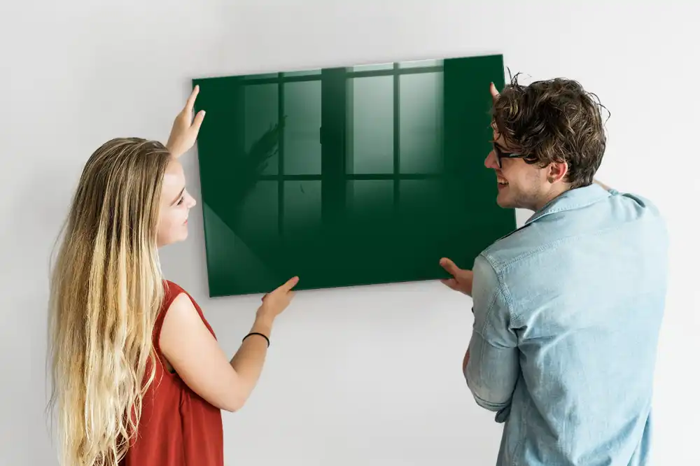 Tableau blanc magnétique effaçable à sec vert bouteille