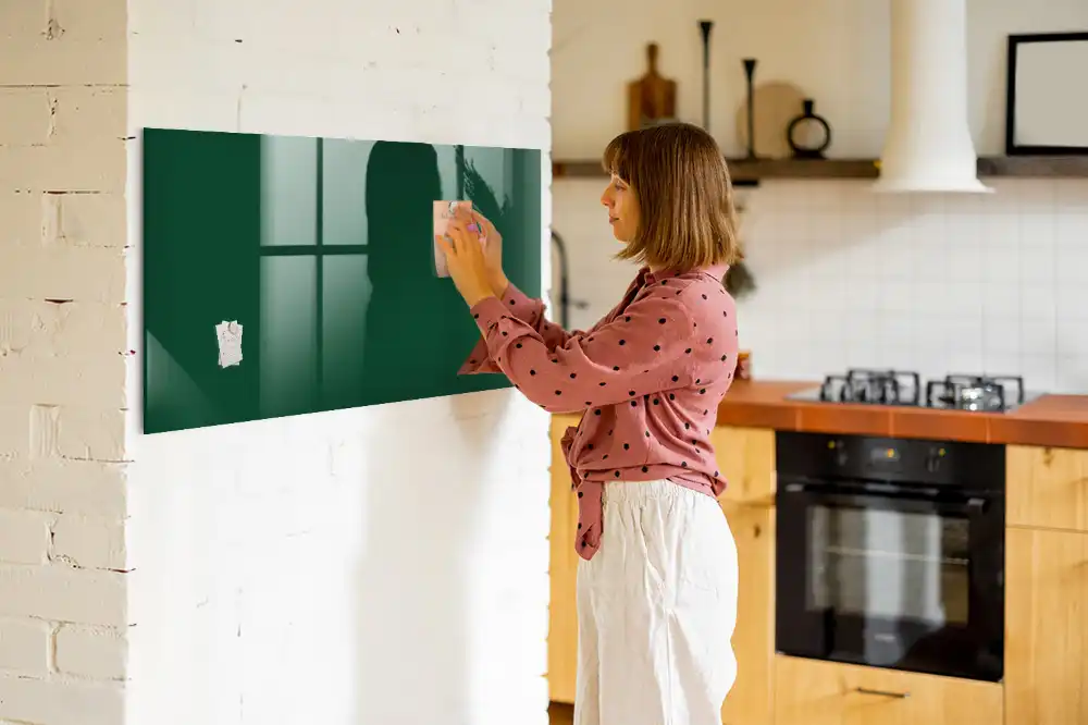 Tableau blanc magnétique effaçable à sec vert bouteille