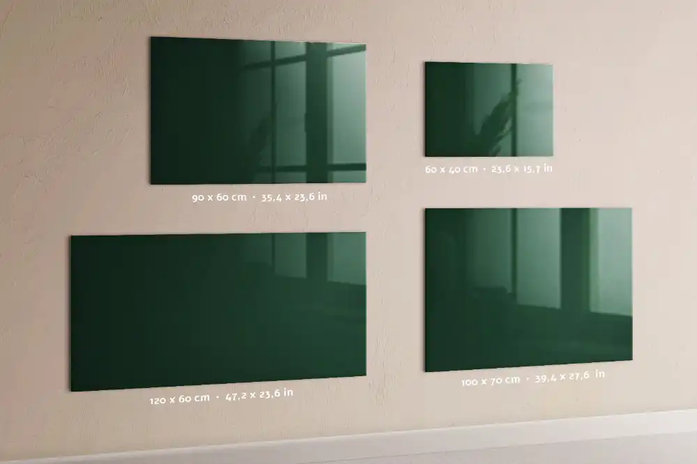 Tableau blanc magnétique effaçable à sec vert bouteille